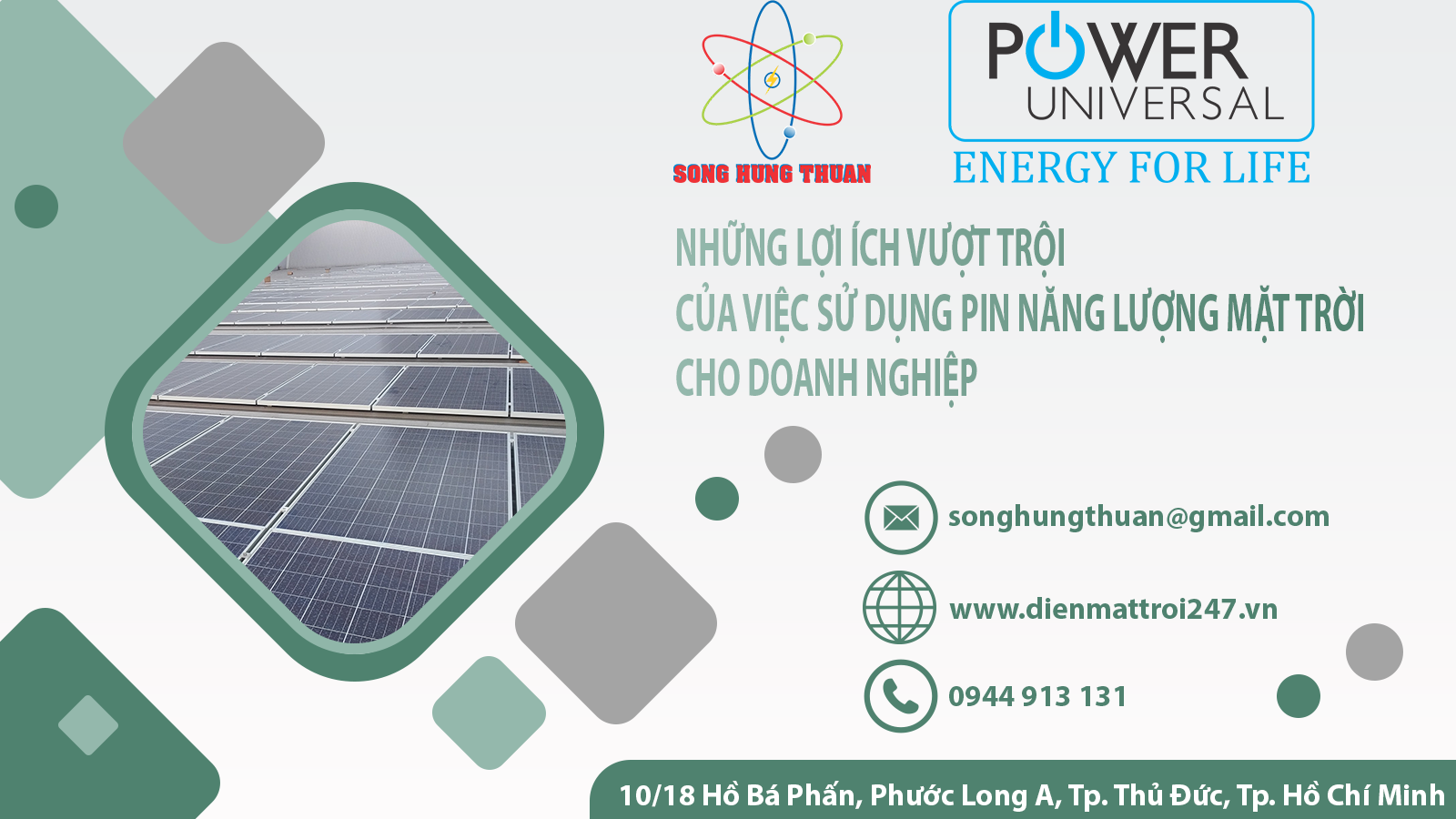 NHỮNG LỢI ÍCH VƯỢT TRỘI CỦA VIỆC SỬ DỤNG PIN NĂNG LƯỢNG MẶT TRỜI CHO DOANH NGHIỆP