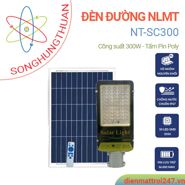 Đèn đường năng lượng mặt trời solar light 300w NT-SC300