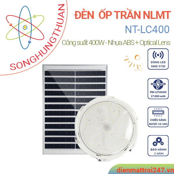 Đèn năng lượng mặt trời ốp trần 400w NT-LC400