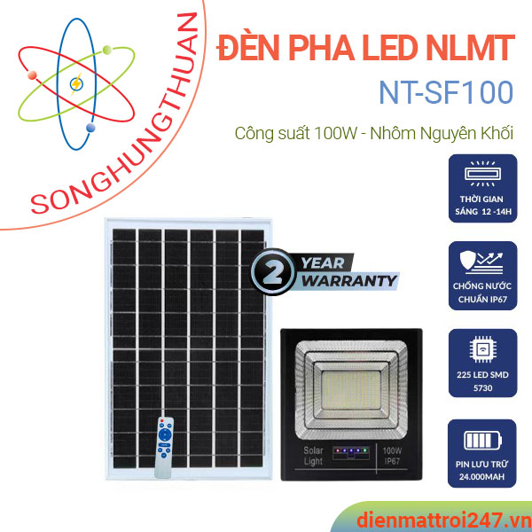 Đèn năng lượng mặt trời solar light 100w NT-SF100