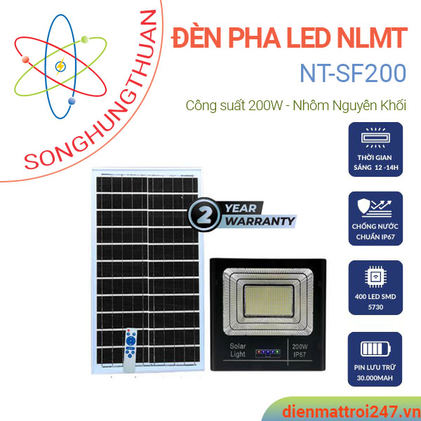 Đèn năng lượng mặt trời solar light 200w NT-SF200