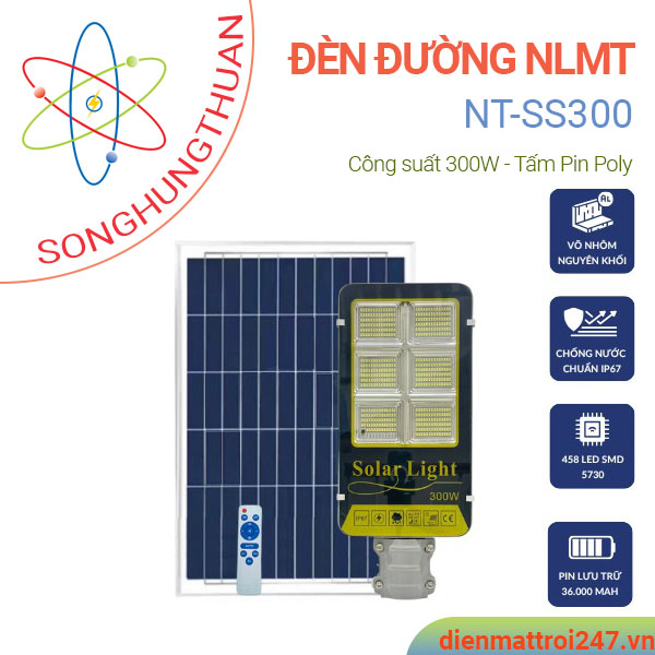 Đèn năng lượng mặt trời bàn chải 300w NT-SS300