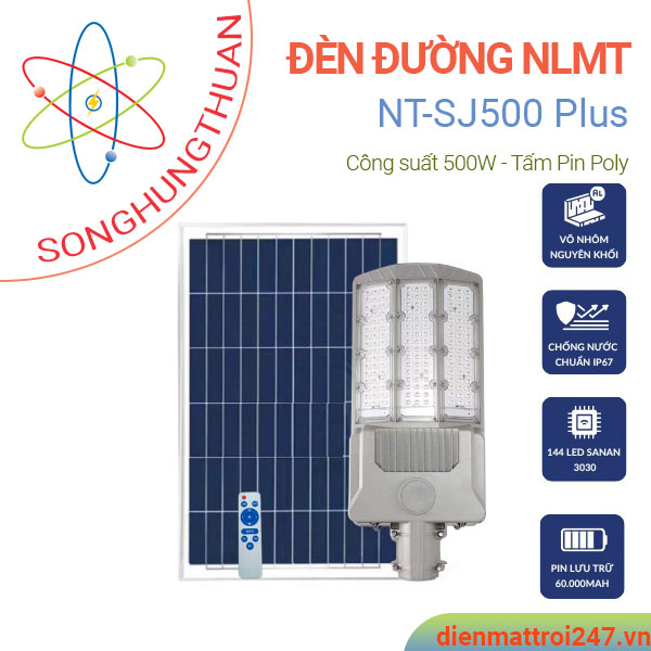 Đèn bàn chải năng lượng mặt trời 500w NT-SJ500 Plus