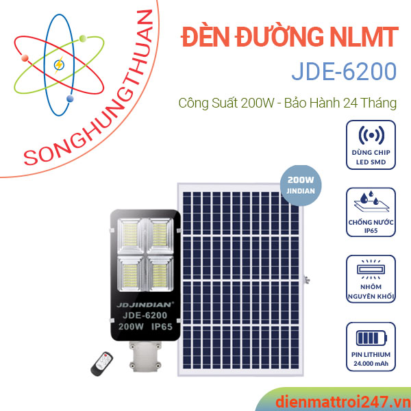 Đèn bàn chải năng lượng mặt trời 200w JDE6200