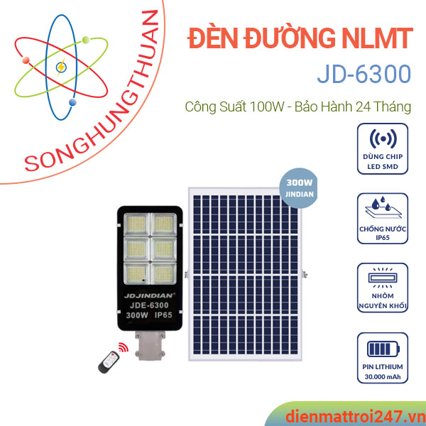 Đèn năng lượng mặt trời pin rời JD-6300