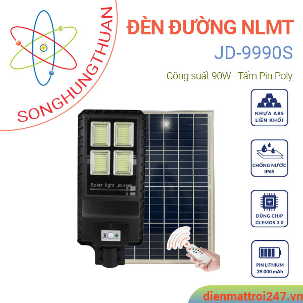 Đèn đường năng lượng mặt trời 90w JD9990S