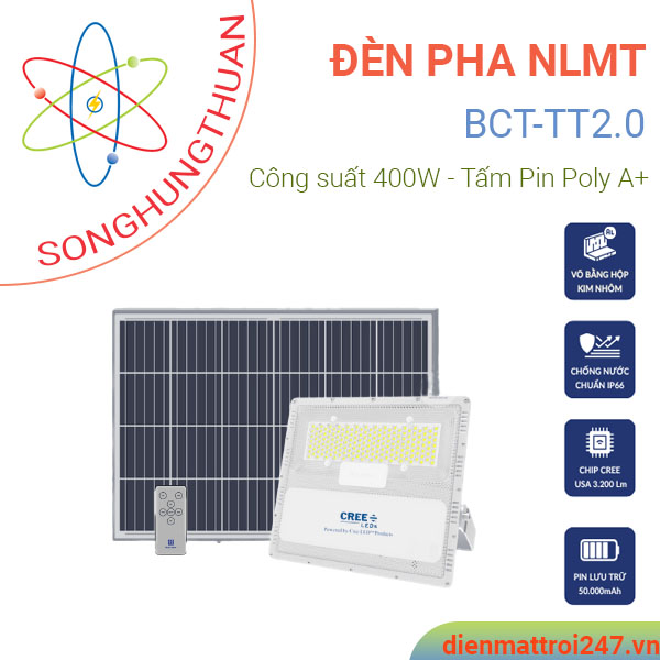 Đèn năng lượng mặt trời 400w blue carbon BCT-TT2.0